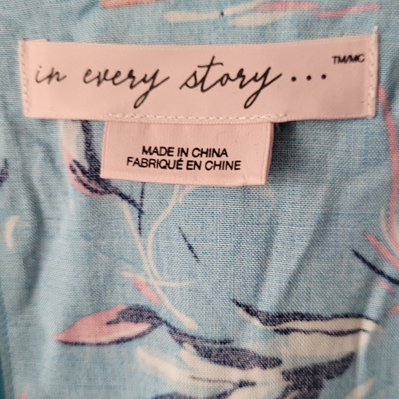 In Every Story Tropical Blue Floral Midi Dress size 2X - Picture 9 of 13